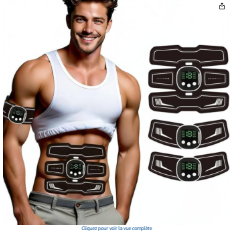 AILEDA Electrostimulateur Musculaire,Electrostimulateur Musculaire EMS, 8 Modes et 19 Intensités, avec Contrôleur d'affichage LCD,Renforcer Les Abdomen/Bras/Jambes/Fesses