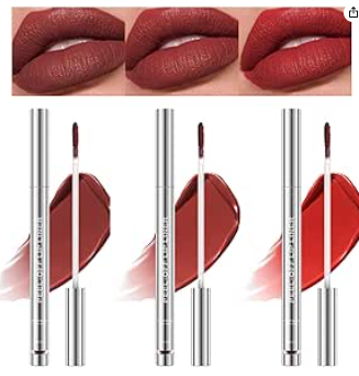 3PCS Crayon à Lèvres Peel-Off Lip Liner Stain, Encre Imperméable et Résistante au Transfert, Nourrit et Repulpe les Lèvres, Teinture à lèvres pour les Femmes(Série Rouge)