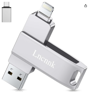 512 Go Clé USB 3.0 Certifié MFi, Clé USB Lightning Photo Stick Mémorie Extension de Stockage Externe clé USB C Flash Drive de Sauvegarde pour iPhone/iPad/Android/Mac/PC, Argent