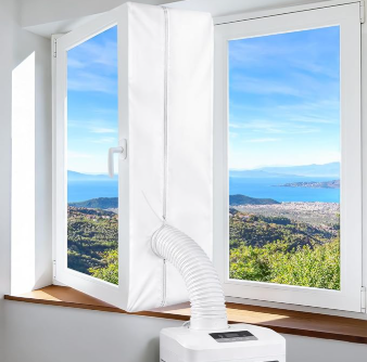 Kit Calfeutrage Climatiseur,Calfeutrage Fenetre Climatiseur Portable,Kit Fenetre pour Clim Mobile,Joint de Fenêtre Universel Pour Battantes et de Toit