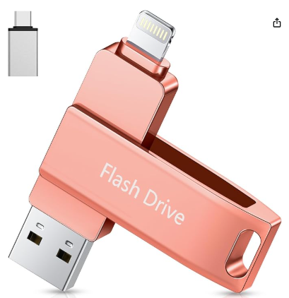 512 Go Clé USB 3.0 Certifié MFi, Clé USB Lightning Photo Stick Mémorie Extension de Stockage Externe clé USB C Flash Drive de Sauvegarde pour iPhone/iPad/Android/Mac/PC, Rose