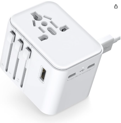 Adaptateur Prise Universelle Adaptateur Voyage avec 2 Ports USB A et 2 Ports Type C，France vers USA Canada UK Italie Australie Chine Japon Thaïlande，Prise Universelle Voyage