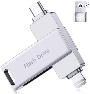 [sans App] Clé USB pour iPhone 512 Go,MFi Cle USB C iPhone Stockage,Argent