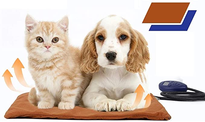 Tapis Chauffant Chien Chat Coussin Chauffant pour Animaux de Compagnie, Electrique Coussin pour Chien Chat avec 7 Vitesses de Réglage de la Température 40*30cm