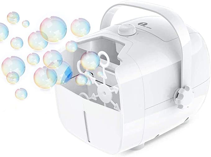 Machine à Bulles, Soufflante à Bulles Automatique Alimentée par Prise Electrique et Pile, Transporter Produit des Bulles à Domicile, en Plein Air avec Large Production