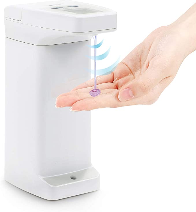 Distributeur Gel Hydroalcoolique avec à Capteur Infrarouge, Distributeur de Savon Automatique de Désinfectant pour Les Mains Automatique Mural, 4 Volume de Liquide Réglable, 350ml/12oz