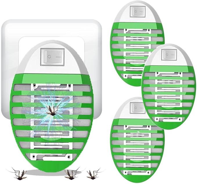 Lampe Anti Moustique,UV électrique Anti-Moustique,électrique Non Toxique et sûre,pour Insectes, Moustiques, Mouchesc,pour Maison, intérieur, Cuisine, Salon(4 Paquets)