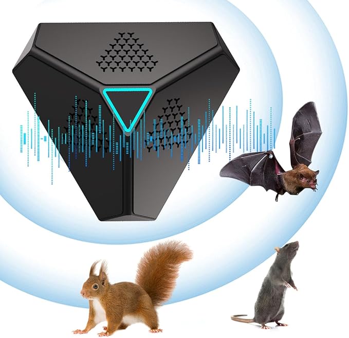 LOFFU Ultrasonic mouse device for indoor protection and garden pest control, equipped with LED lights, plug-in rodent resistant mouse, Intérieur et Extérieur Tue Mouches