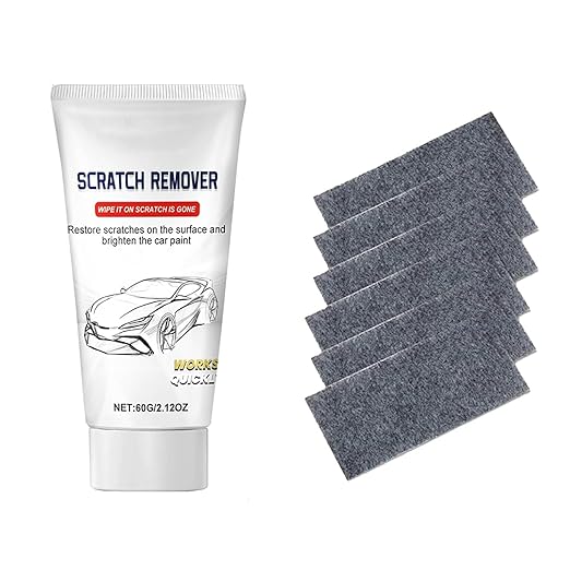 Chiffon Nano Éliminateur de Rayures Profondes - Pâte de Polissage Réparation Peinture Auto avec 6 Lingettes - Traitement des Rayures sur Carrosserie (60g)
