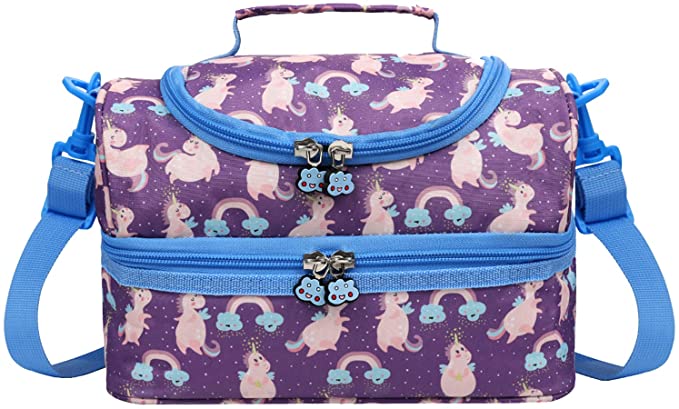 Sac Isotherme Grande Capacité 7L Sac Repas pour Enfant Travail Pique-Nique（Licorne）