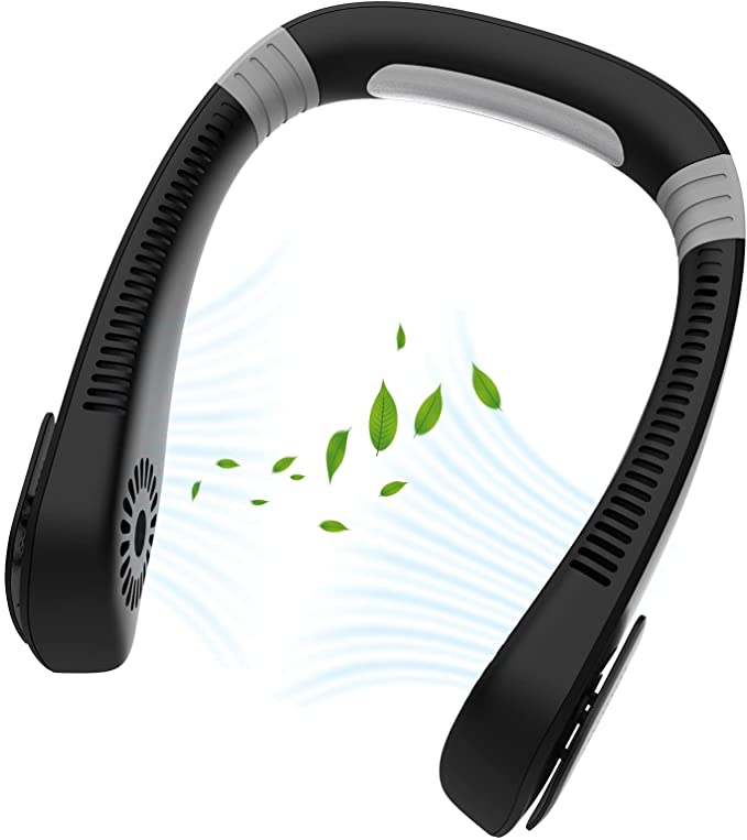 Aitsite Ventilateur de Cou, Ventilateur de Sport Portable avec Batterie 4000mAh, Ventilateur Personnel Sans Feuilles pour Voyage, Randonnée, Sport etc
