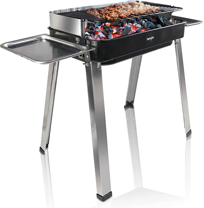 HengBO Barbecue à Charbon BBQ Grille Portable Rôtissoire Charbon Barbecue pour Jardin Camping Fête Pliable Barbecue Party Pique Nique pour 3-5 Personnes